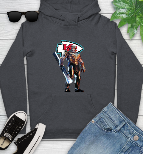 NFL Thanos Gauntlet Avengers Endgame Football Kansas City Chiefs Youth Hoodie 8