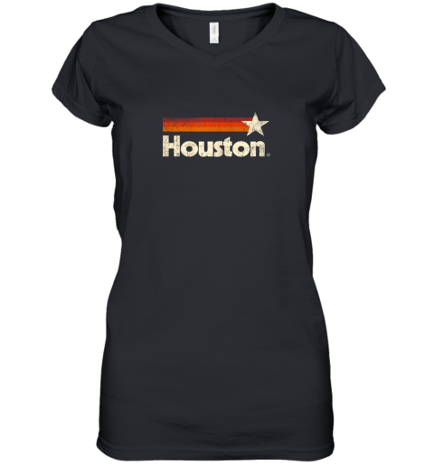 Houston Texas Shirt Houston Strong Shirt Vintage Stripes Women's V-Neck T-Shirt