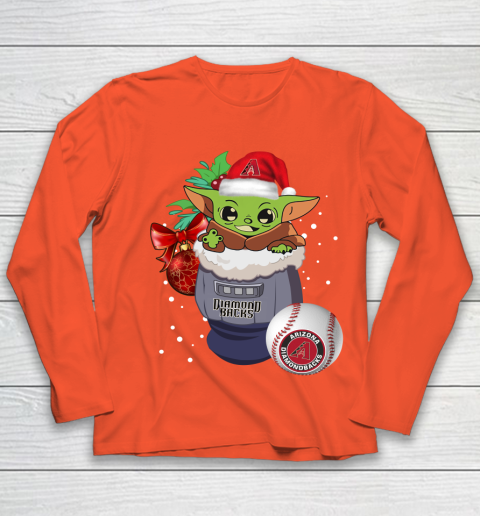 Arizona Diamondbacks Christmas Baby Yoda Star Wars Funny Happy MLB Youth Long Sleeve 4