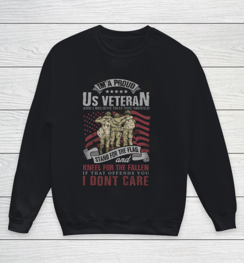 Veteran Shirt U.S Veterans with U.S Flag Youth Sweatshirt