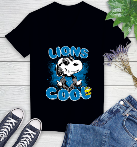 NFL Football Detroit Lions Cool Snoopy Shirt Women's V-Neck T-Shirt