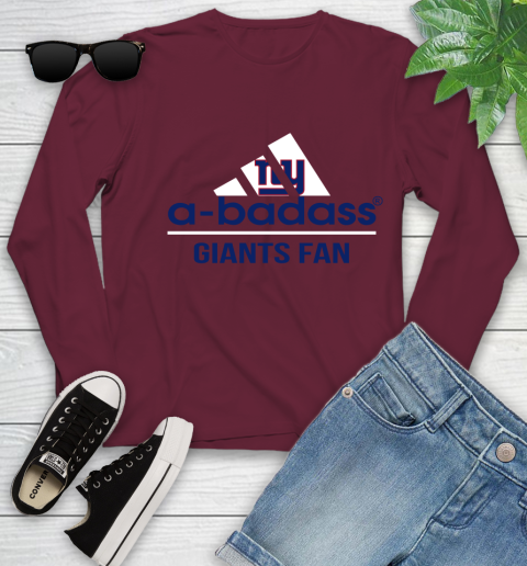 New York Giants NFL Football A Badass Adidas Adoring Fan Sports Youth Long Sleeve 6