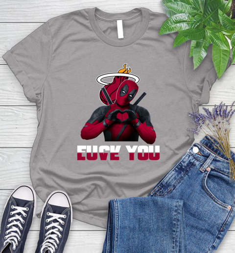 NBA Miami Heat Deadpool Love You Fuck You Basketball Sports Women's T-Shirt 5