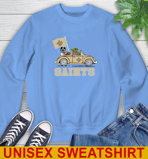 NFL Football New Orleans Saints Darth Vader Baby Yoda Driving Star Wars Shirt Sweatshirt 11