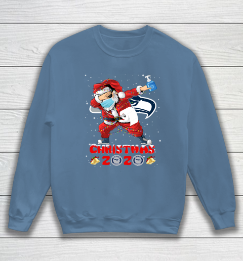 Seattle Seahawks Funny Santa Claus Dabbing Christmas 2020 NFL Sweatshirt 6