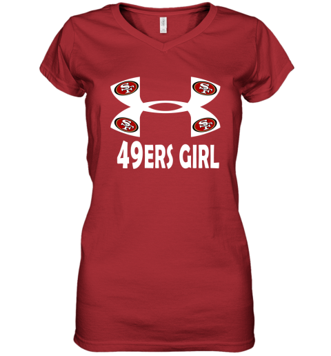 Buy the Women Short Sleeve San Francisco 49ers Football NFL T