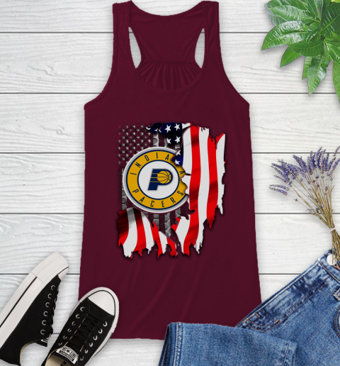 Indiana Pacers NBA Basketball American Flag Racerback Tank 2