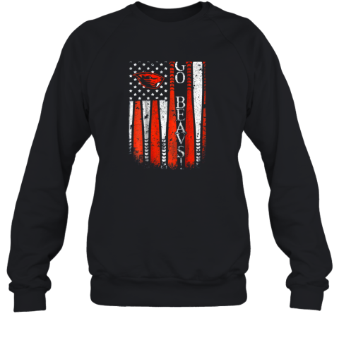 Oregon State Beavers Baseball Flag Team Name Sweatshirt