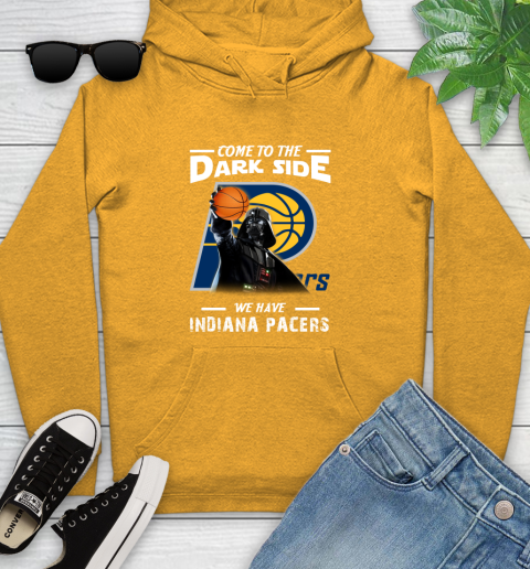 NBA Come To The Dark Side We Have Indiana Pacers Star Wars Darth Vader Basketball Youth Hoodie 2