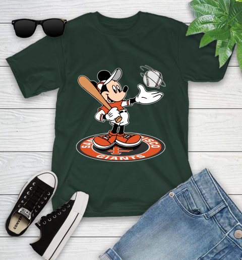 MLB Baseball San Francisco Giants Cheerful Mickey Disney Shirt Youth T-Shirt 5