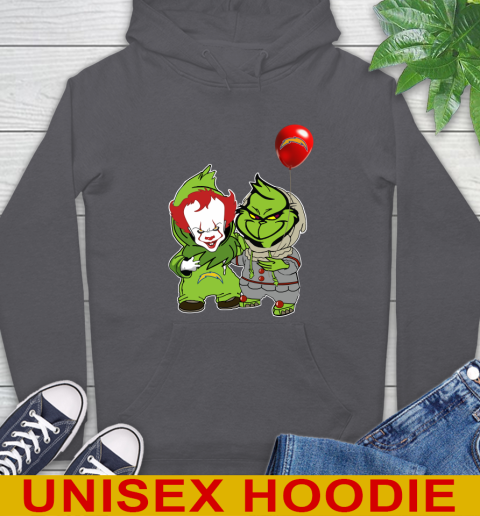 Los Angeles Chargers Baby Pennywise Grinch Christmas NFL Football Hoodie 7