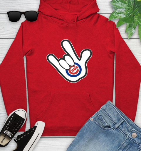 Chicago Cubs MLB Baseball Mickey Rock Hand Disney Youth Hoodie 11
