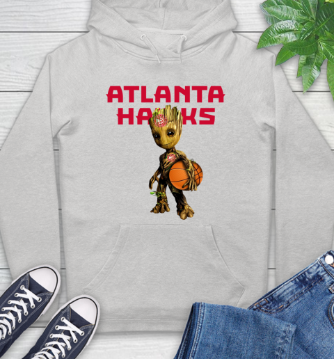 Atlanta Hawks NBA Basketball Groot Marvel Guardians Of The Galaxy Hoodie