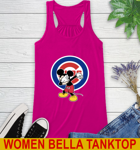 Chicago Cubs MLB Baseball Dabbing Mickey Disney Sports Racerback Tank 8