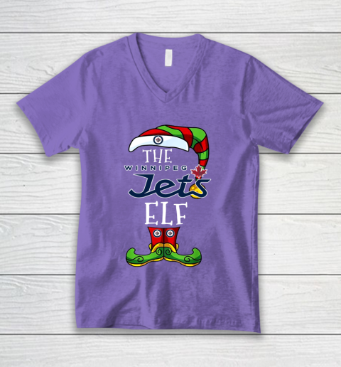 Winnipeg Jets Christmas ELF Funny NHL V-Neck T-Shirt 8