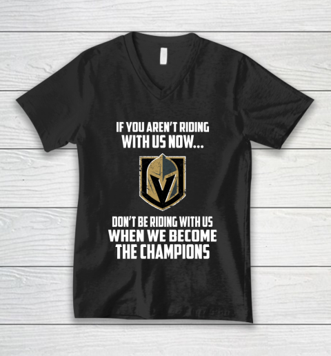 NHL Vegas Golden Knights Hockey We Become The Champions V-Neck T-Shirt