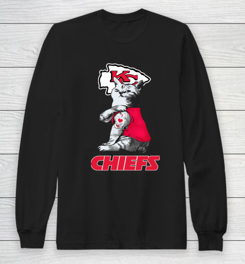 NFL Football My Cat Loves Kansas City Chiefs Long Sleeve T-Shirt