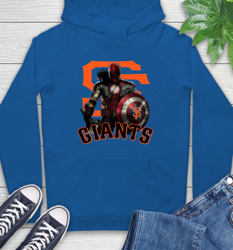 MLB Captain America Thor Spider Man Hawkeye Avengers Endgame Baseball San Francisco Giants Hoodie 9