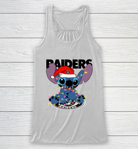 Oakland Raiders NFL Football noel stitch Christmas Racerback Tank