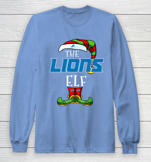 Detroit Lions Christmas ELF Funny NFL Long Sleeve T-Shirt 8