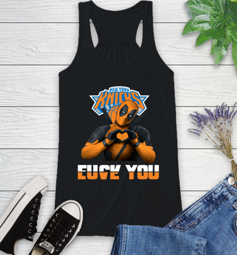 NBA New York Knicks Deadpool Love You Fuck You Basketball Sports Racerback Tank