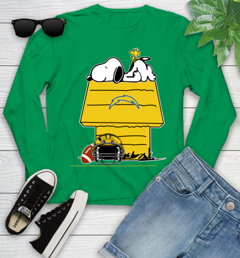 Los Angeles Chargers NFL Football Snoopy Woodstock The Peanuts Movie Youth Long Sleeve 6