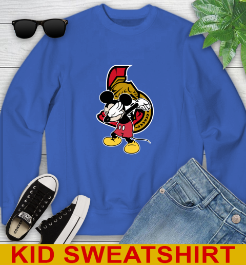 Ottawa Senators NHL Hockey Dabbing Mickey Disney Sports Youth Sweatshirt 7