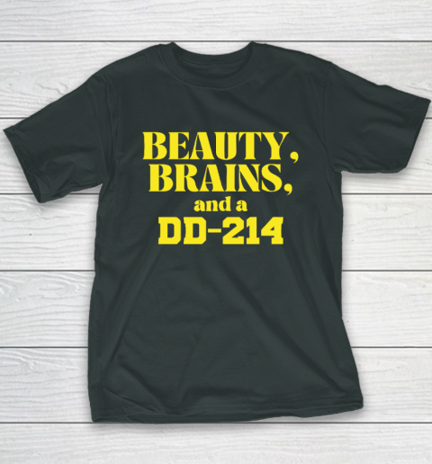 Beauty Brains And A DD-214 Youth T-Shirt 3
