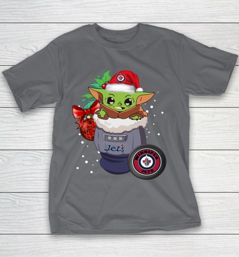 Winnipeg Jets Christmas Baby Yoda Star Wars Funny Happy NHL Youth T-Shirt 7