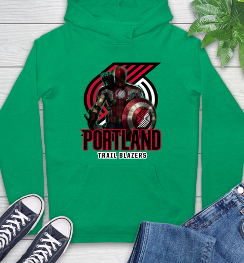 Portland Trail Blazers NBA Basketball Captain America Thor Spider Man Hawkeye Avengers Hoodie 8