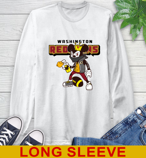 Washington Redskins NFL Football Mickey Peace Sign Sports Long Sleeve T-Shirt
