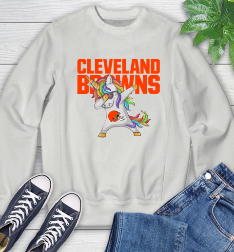 Cleveland Browns NFL Football Funny Unicorn Dabbing Sports Sweatshirt 5