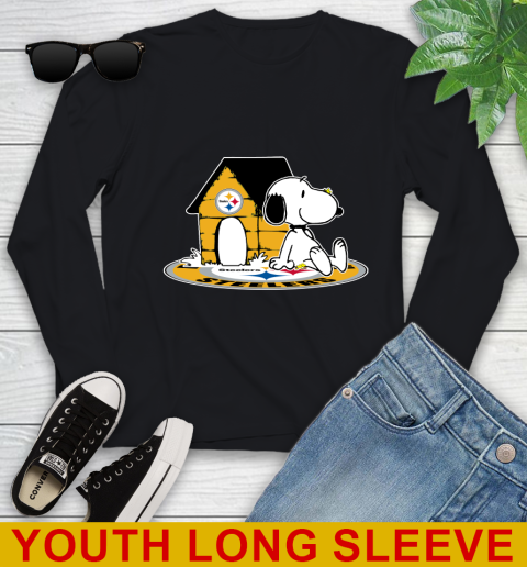 NFL Football Pittsburgh Steelers Snoopy The Peanuts Movie Shirt Youth Long Sleeve 2
