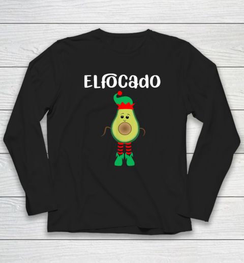 Elfocado  An Avocado Dressed As An Elf  Funny Long Sleeve T-Shirt