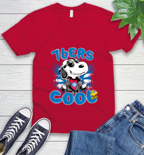 NBA Basketball Philadelphia 76ers Cool Snoopy Shirt V-Neck T-Shirt 6