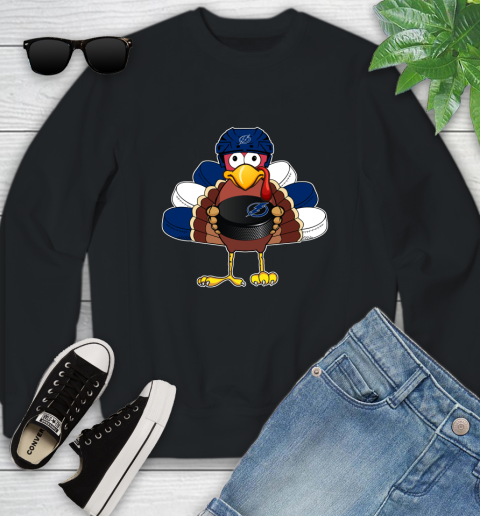 Tampa Bay Lightning Turkey Thanksgiving Day Youth Sweatshirt 2