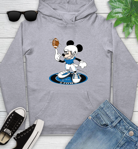 NFL Football Detroit Lions Cheerful Mickey Disney Shirt Youth Hoodie 6