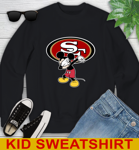 San Francisco 49ers NFL Football Dabbing Mickey Disney Sports Youth Sweatshirt 2