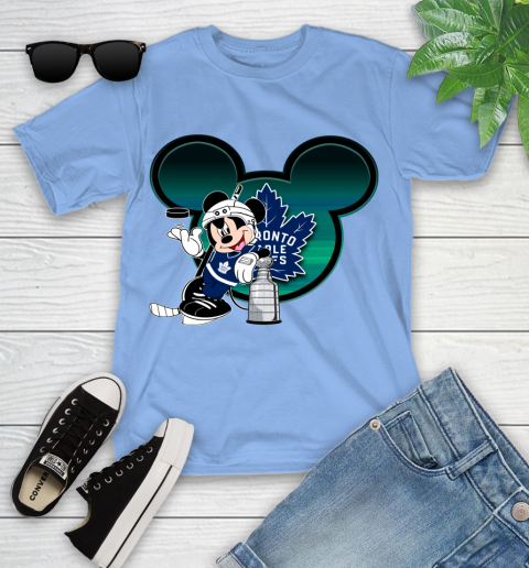 NHL Toronto Maple Leafs Stanley Cup Mickey Mouse Disney Hockey T Shirt Youth T-Shirt 11