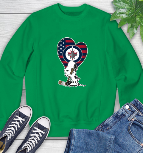 Winnipeg Jets NHL Hockey The Peanuts Movie Adorable Snoopy Sweatshirt 6