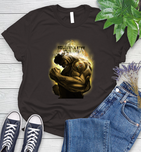 Oklahoma City Thunder NBA Basketball Hulk Marvel Avengers Sports Women's T-Shirt 11