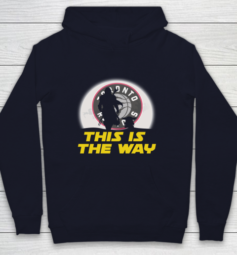 Toronto Raptors NBA Basketball Star Wars Yoda And Mandalorian This Is The Way Youth Hoodie 2
