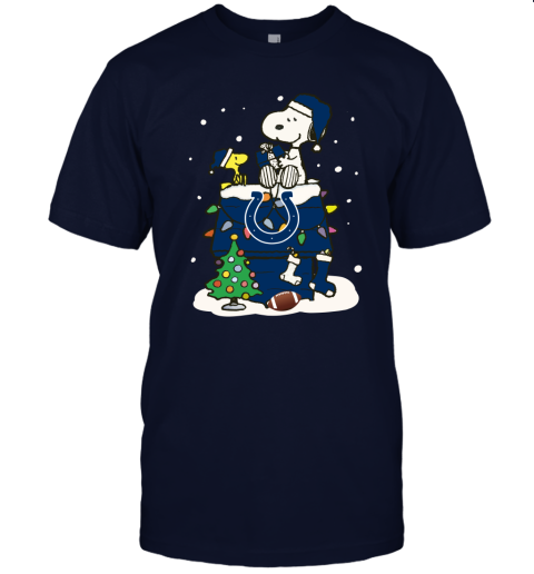 A Happy Christmas With Indianapolis Colts Snoopy Unisex Jersey Tee