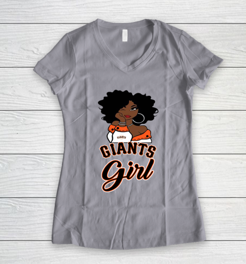 San Francisco Giantss Girl MLB Women's V-Neck T-Shirt 4