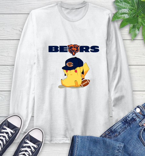 NFL Pikachu Football Sports Chicago Bears Long Sleeve T-Shirt