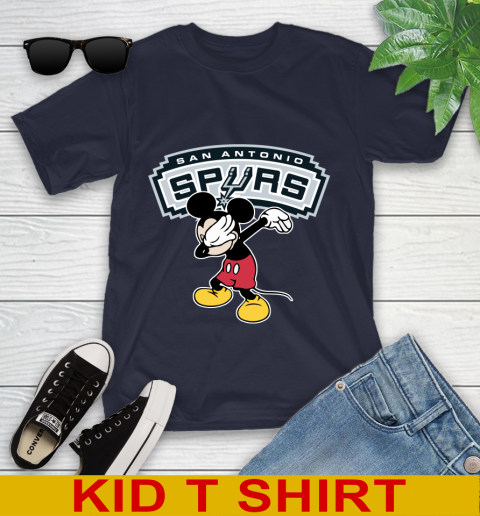 San Antonio Spurs NBA Basketball Dabbing Mickey Disney Sports Youth T-Shirt 3