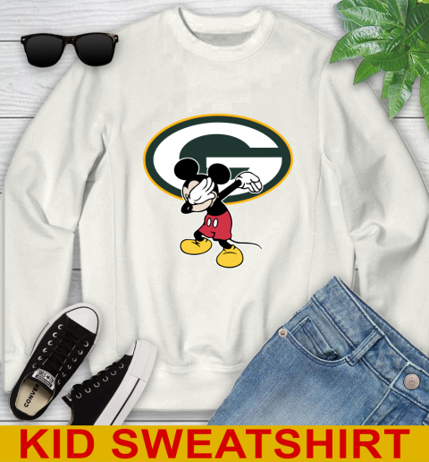 Green Bay Packers NFL Football Dabbing Mickey Disney Sports Youth Sweatshirt