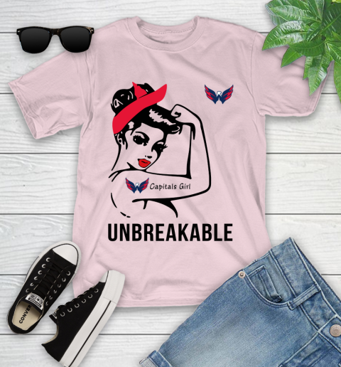 NHL Washington Capitals Girl Unbreakable Hockey Sports Youth T-Shirt 7