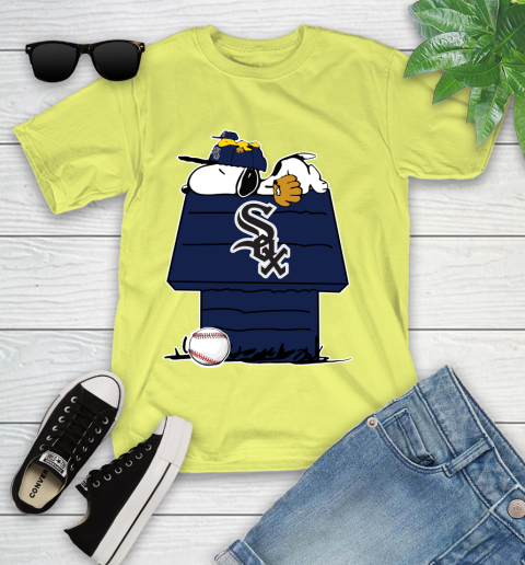 MLB Chicago White Sox Snoopy Woodstock The Peanuts Movie Baseball T Shirt Youth T-Shirt 8
