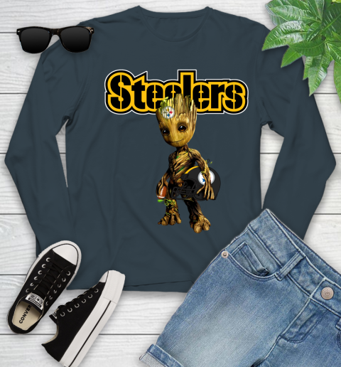 Pittsburgh Steelers NFL Football Groot Marvel Guardians Of The Galaxy Youth Long Sleeve 8